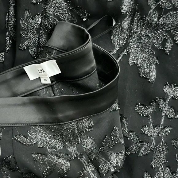 LPA 592 Black Lurex Sheer Pants - Picture 4 of 4